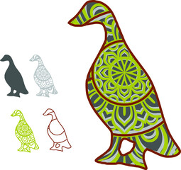 Vector layered template for laser and paper cutting, printing on a T-shirt, mug. 