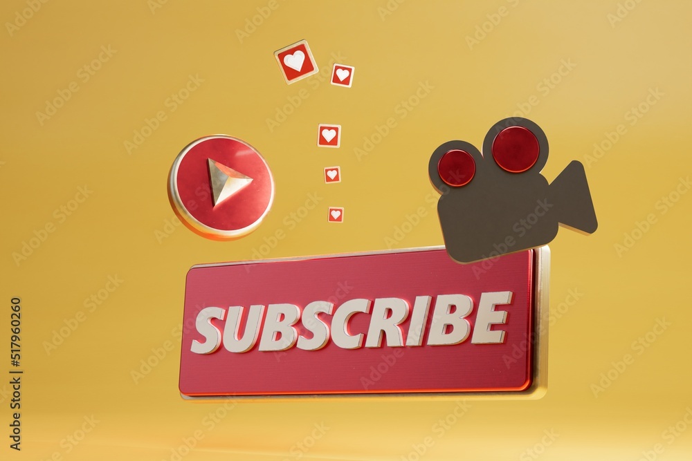 Poster like the video, subscribe to the channel. a black video camera icon on a yellow background next to w
