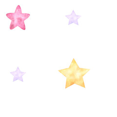 Obraz premium Seamless minimalistic children's watercolor pattern with stars.