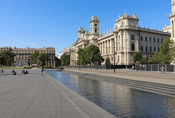 The central square of Budapest on a bright sunny day.