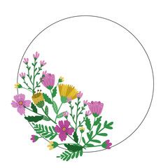 A beautiful frame of flowers, vector graphics. Perfect for design of posters, postcards, greeting, prints for t-shirts, mugs, pillows.
