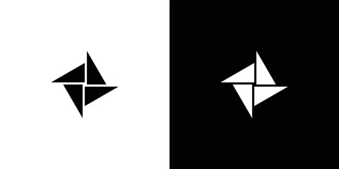 Simple and modern paper propeller logo design © Rusly