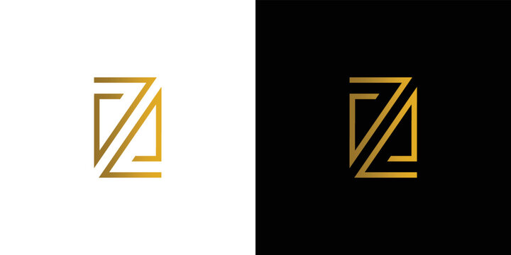 Modern and professional ZN initials logo design