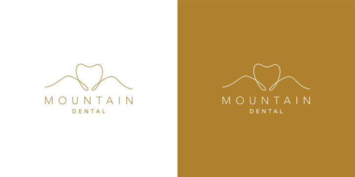 Unique and professional mountain dentist logo design