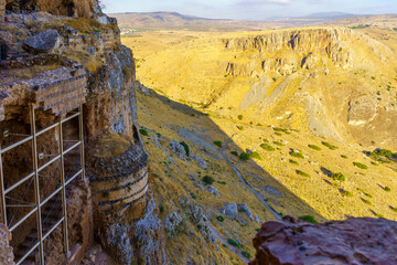 Ottoman Fortress on a cliff, in Mount Arbel National Park