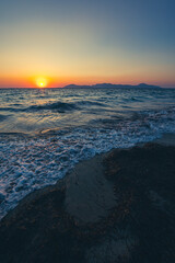 sunset at the beach in kos