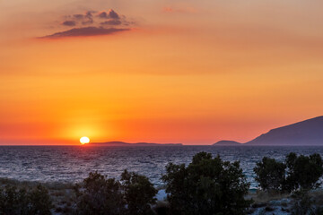 sunset at the beach in kos