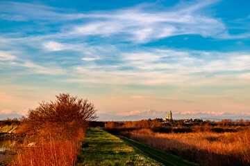 Obraz premium Sanctuary of Barbana in the lagoon of Grado, Italy