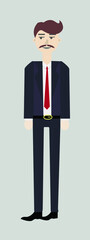 Businessman character with mustache vector