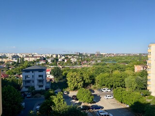 view of the Bucharest city from height