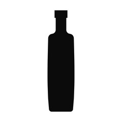 Vector bottle icon silhouette black color isolated on white background for plastic recycling sign, container, water, alcohol. 10 eps