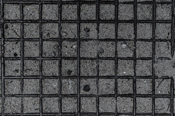Grunge steel floor plate with embossed square pattern background