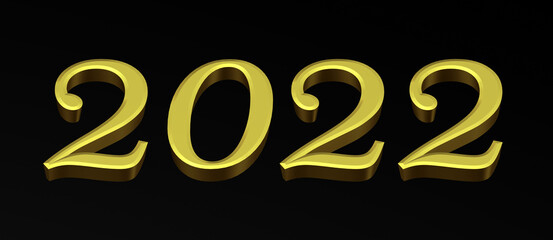 3d illustration. Golden numbers 