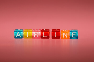 the word "airline" made up of cubes