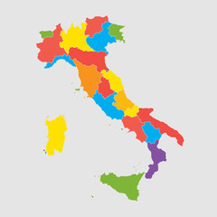 Fototapeta premium Vector map country Italy divided on regions