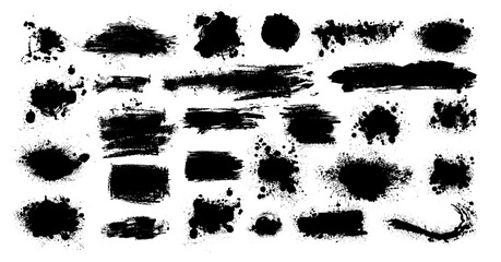 A set of black blots. Vector illustration