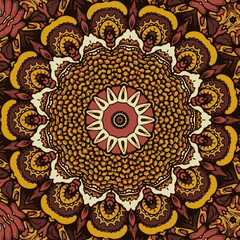 Colorful illustration like a kaleidoscope mandala pattern ornament arabesque