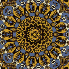 Hand drawn mandala floral mandala in ethnic style