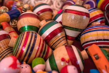 Fototapeta na wymiar traditional colorful mexican toys in a market