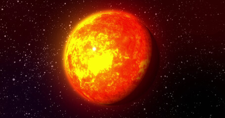 Image of orange planet in black space