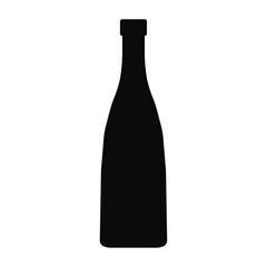 Bottle vector icon black color isolated on white background for plastic recycling sign, container, water, alcohol, beer, lemonade. 10 eps