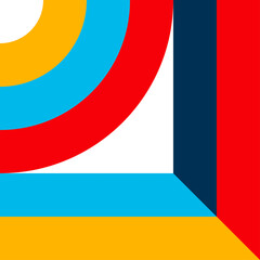 Abstract bauhaus background vector minimal 20s style with geometry figures and shapes circle, triangle. square. Human psychology and mental health concept illustration. 10 eps