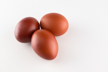 red colored chicken eggs