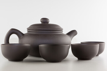 tea accessories isolated on white background