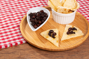 Ants culonas Typical Gastronomy of Santander Colombia; Photo On Wood Background
