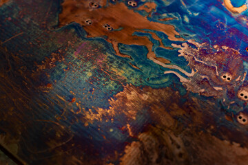 oxidized copper, abstract artistic background