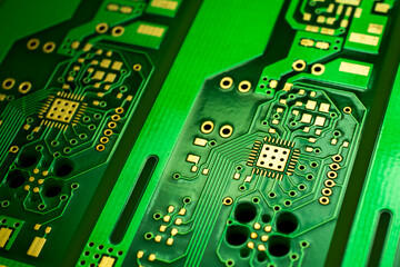 a printed circuit board in green