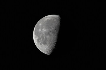 Image of a waning gibbous moon shown in July, 2022. Photo taken in Pasadena, California at dawn.
