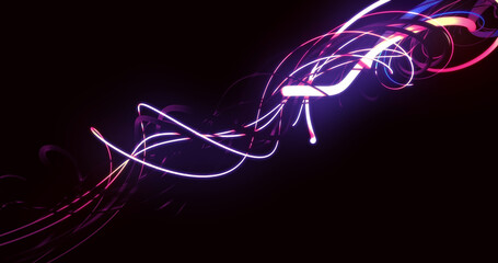 Image of light trails over black background