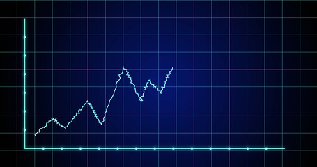 Image of financial graph over navy background