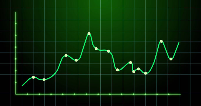 Image of financial graph over green background