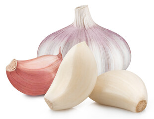 Delicious garlic, isolated on white background