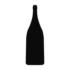 Bottle icon vector black color isolated on white background for plastic recycling sign, container, water, alcohol, beer, lemonade. 10 eps