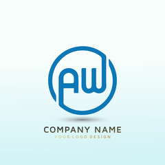 new financial planning company letter AW logo design