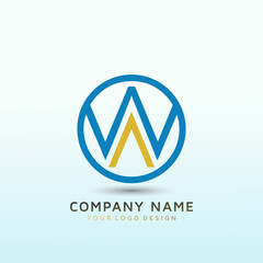 new financial planning company letter AW logo design