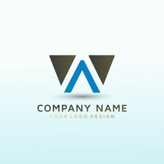 new financial planning company letter AW logo design