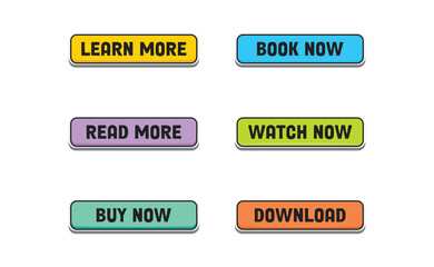 Call to action buttons collection. Download, read more, buy now signs.