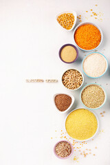 Ancient grain food. Gluten free, Healthy eating, dieting, balanced food concept.
