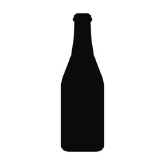 Vector bottle icon vector silhouette black color isolated on white background for plastic recycling sign, container, water, alcohol. 10 eps