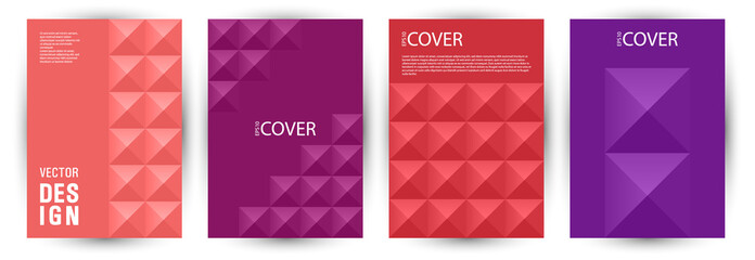Corporate notebook front page mokup bundle vector design. Modernism style colorful voucher mockup
