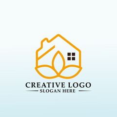 Real estate vector logo design letter FD