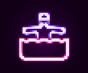 Glowing neon line Water gymnastics icon isolated on black background. Colorful outline concept. Vector