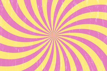 Vector swirl background in comic book style with scratched texture. Retro pop art design.