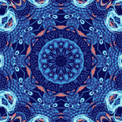 Abstract intricate symmetrical floral ornament fantastic fractal mandala