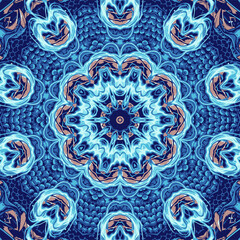 Abstract intricate symmetrical floral ornament fantastic fractal mandala