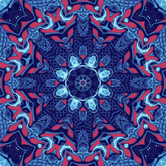 Vivid beautiful abstract mandala pattern for background with blue